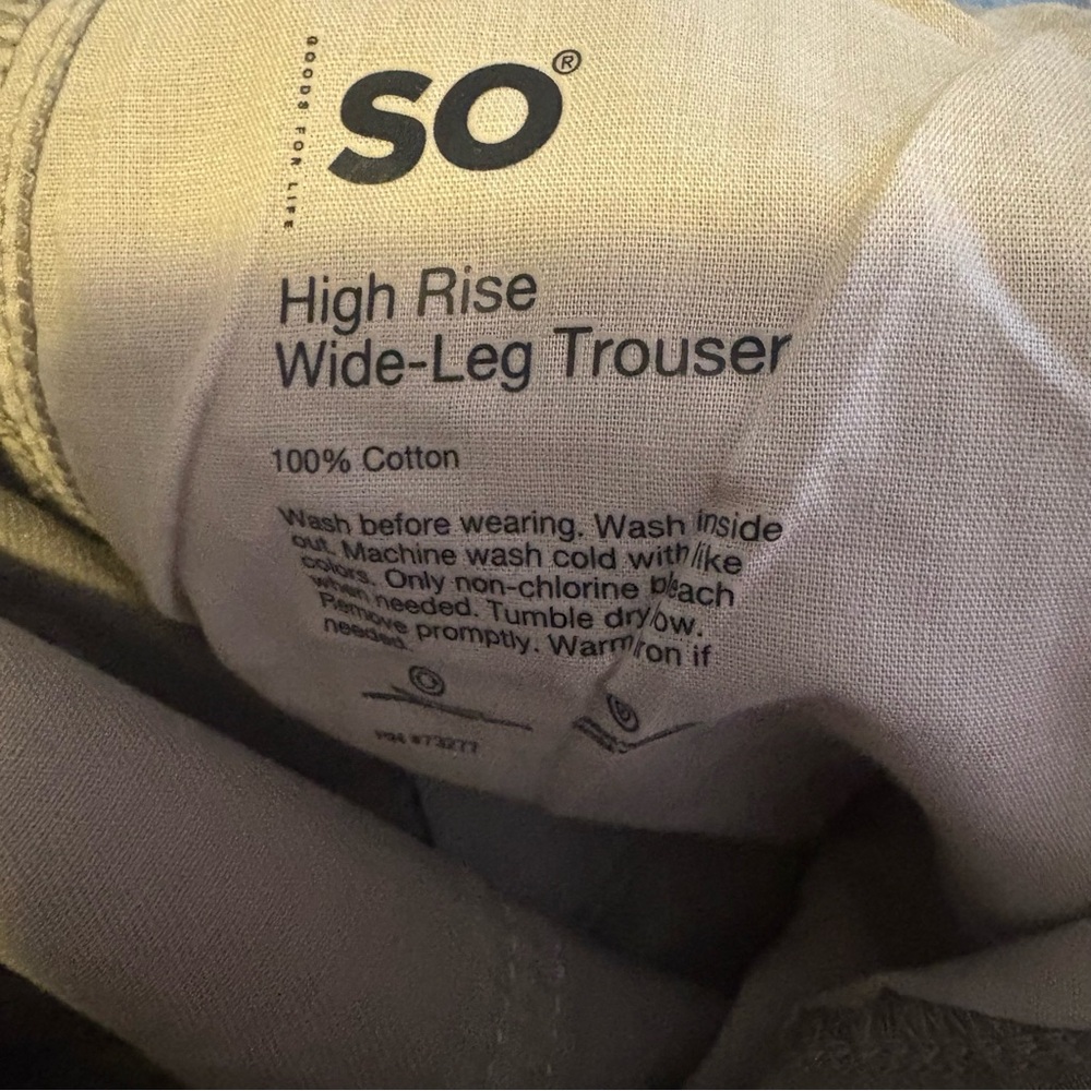 ❤️SO NWT Olive High Rise Wide Leg Pants High-Waisted - Picture 7 of 7